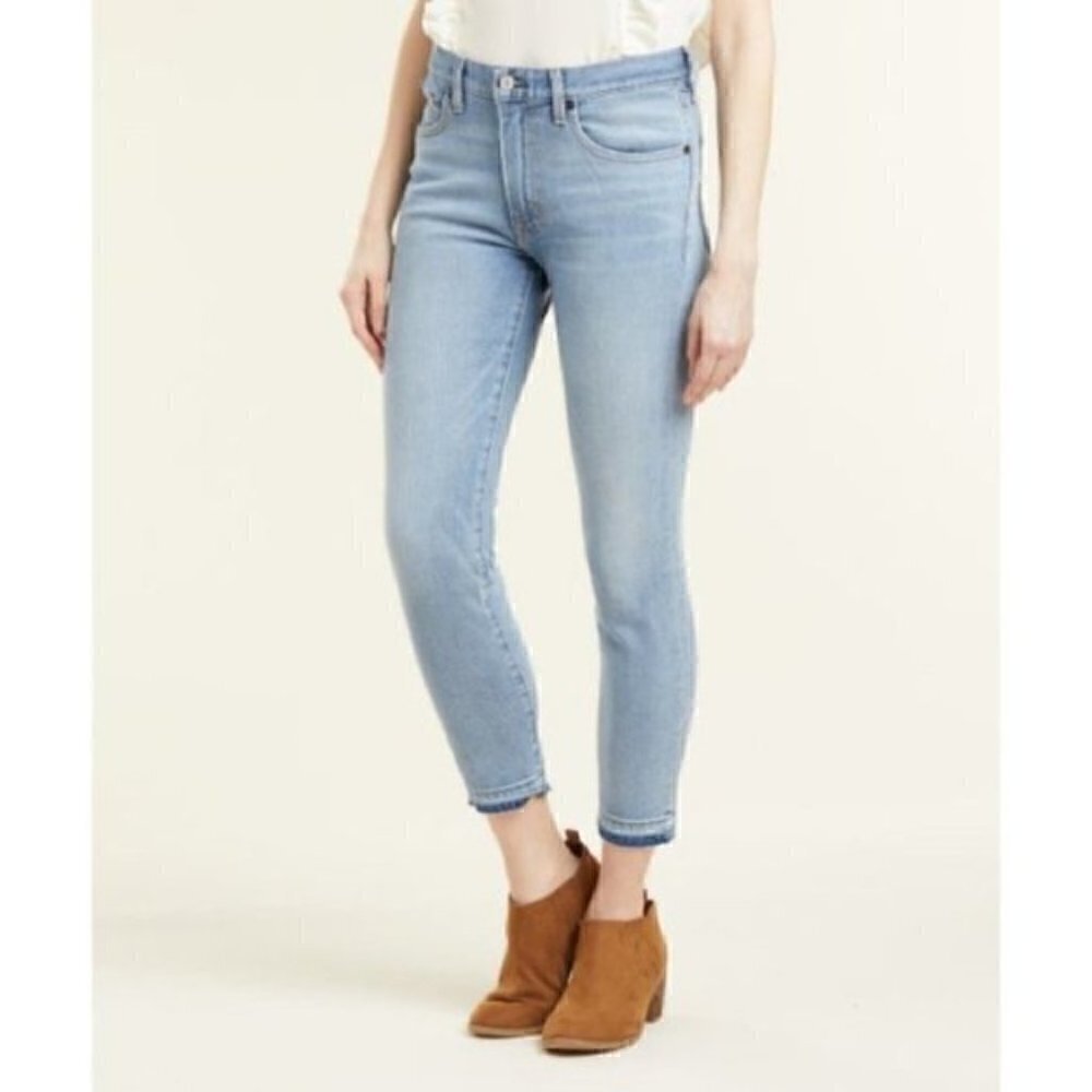 NWT Frye Jeans Skinny Blue Light Wash Cropped Mid Rise Size 28
